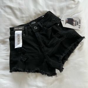 Black high rise Blue Savvy shorts